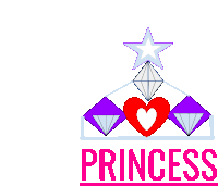 Princess Crown Sticker - Princess Crown Crystals Stickers