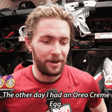 Zack Smith Oreo Creme Egg GIF - Zack Smith Oreo Creme Egg The Other Day I Had An Oreo Creme Egg GIFs