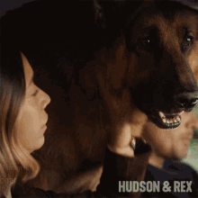 petting rex hudson and rex good dog behave