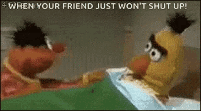 muppets,Sesame Street,When Your Friend,Wont Shut Up,Bert,Ernie,gif,animated...