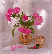 flower pot pink flowers