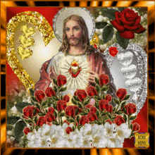 Szentek Jézusáldás Jesus Christ GIF - Szentek Jézusáldás Jesus Christ Flowers GIFs