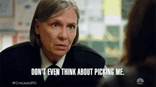 Dont Even Think About Picking Me Trudy Platt GIF - Dont Even Think About Picking Me Trudy Platt Chicago Pd GIFs