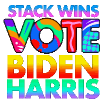 Stack Wins Vote Sticker - Stack Wins Vote Vote Biden Harris Stickers