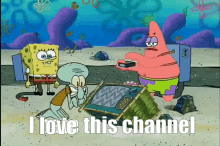 I Love This Channel Patrick Star GIF - I Love This Channel Patrick Star Spongebob GIFs