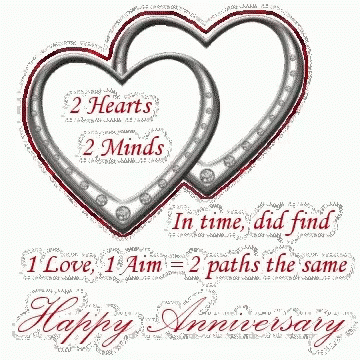 Wedding Anniversary 1st - 70th Cushion Cover Two Hearts 