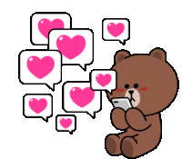 Brown Bear And Cony Love Sticker - Brown Bear And Cony Love Message Stickers