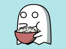 Ghost Popcorn GIF - Ghost Popcorn Eat GIFs
