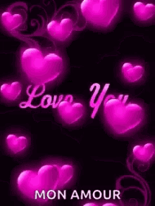 Love You Mon Amour GIF - Love You Mon Amour Hearts GIFs