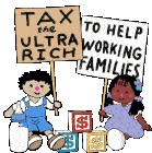 Tax The Ultra Rich To Help Working Families Wealth Tax Sticker - Tax The Ultra Rich To Help Working Families Wealth Tax Bezos Stickers
