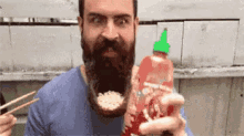 Eating Sriracha Ramen Out Of Beard GIF - Beard Ramen Yum GIFs
