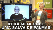 Xuxa Meneghel Uma Salva De Palmas Otaviano Costa GIF - Xuxa Meneghel Uma Salva De Palmas Xuxa Otaviano Costa GIFs