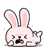 Rabbit Throws A Tantrum Sticker - Because Baby Animals Cute Adorable Stickers
