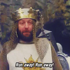 Run Away GIF - Run Away Monty Python - Discover & Share GIFs