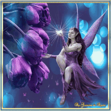 purple flowers fairies pixies forrest critters bokeh