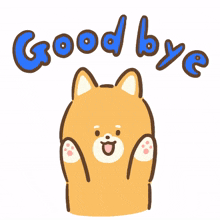 cute sweet dog character good bye