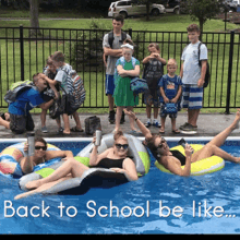 back to school pool party first day of school funny