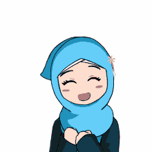 lalaartwork happy smile cute anime hijabi anime