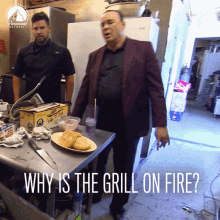 Why Is The Grill On Fire Is It On GIF - Why Is The Grill On Fire Is It On The Grill Is On GIFs