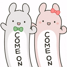 pink gray rabbit friends come on pink gray rabbit friends come on
