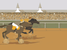 cartoon animated derby horses