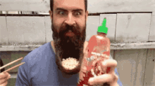 Mm Delish! GIF - Beard Bowl Noodles Ramen GIFs