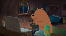 We Bare Bears Munch GIF - We Bare Bears Munch Laptop GIFs
