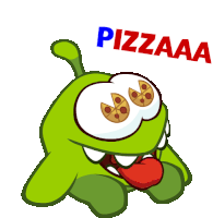 Pizza Om Nom Sticker - Pizza Om Nom Cut The Rope Stickers