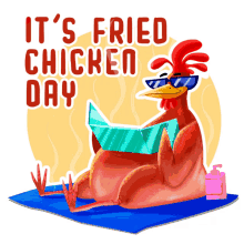 fried chicken day chicken fry sunburnt tanning happy fried chicken day