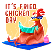 Fried Chicken Day Chicken Fry Sticker - Fried Chicken Day Chicken Fry Sunburnt Stickers