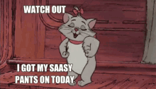 sassy cat watch out dance sassy pants on