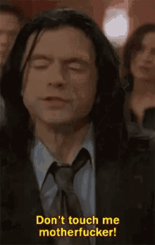 Tommy Wiseau The Room GIF - Tommy Wiseau The Room Dont Touch Me GIFs