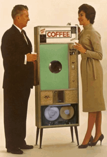 coffee machine man woman