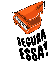 Falling Piano With Caption Hold That In Portuguese Sticker - Say What You Mean Google Stickers