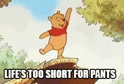 Life'S Too Short For Pants GIF - Lifes Too Short Winnie The Pooh Pants GIFs