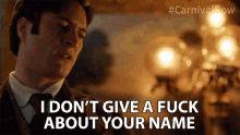 I Dont Give A Fuck About Your Name Carnival Row GIF - I Dont Give A Fuck About Your Name Carnival Row Arty Froushan GIFs