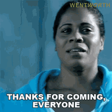Thanks For Coming Everyone Doreen Anderson GIF - Thanks For Coming Everyone Doreen Anderson Wentworth GIFs