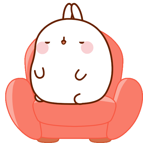 Lie Down Molang Sticker - Lie Down Molang Tired Stickers