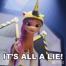 Its All A Lie Sunny Starscout GIF - Its All A Lie Sunny Starscout My Little Pony A New Generation GIFs