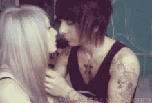 emo couple kissing