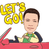 Lets Go Driving Sticker - Lets Go Driving Red Car Stickers