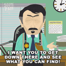 I Want You To Get Down There And See What You Can Find Lieutenant Dawson GIF - I Want You To Get Down There And See What You Can Find Lieutenant Dawson South Park GIFs
