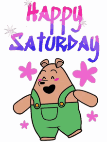 Happy Saturday Saturday Dance GIF - Happy Saturday Saturday Dance Pants Bear Cartoon GIFs