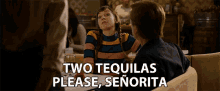 Two Tequilas Please Senorita GIF - Two Tequilas Please Senorita Drinking GIFs