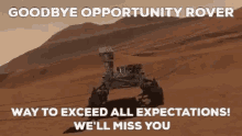Opportunity Rover Good Bye GIF - Opportunity Rover Good Bye Mars GIFs