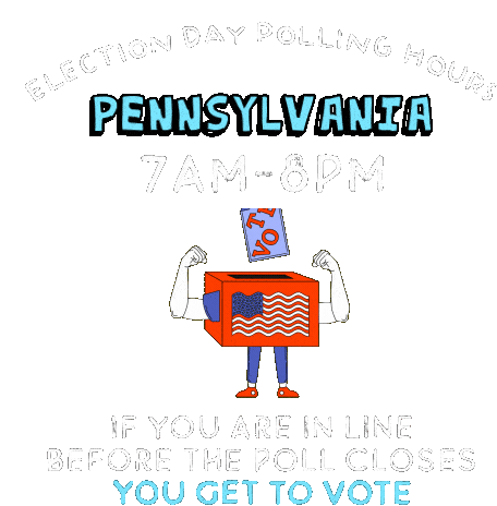 Pennsylvania Pa Sticker - Pennsylvania Pa Election Day Polling Hours Stickers