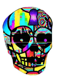 skull hearts sugar skull colorful trippy