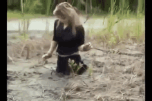 guy gets stuck in quicksand fake