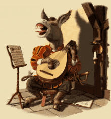 Burro Tocando Guitarra GIF - Donkey Singing GIFs