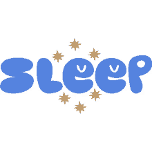 sleep sleep in blue bubble letters with yellow sparkles goodnight night time rest
